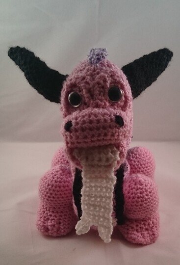 Kleiner Rosa Drache 19x28 cm