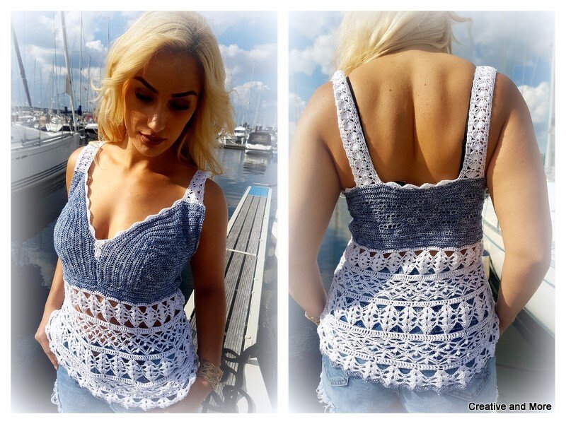 Maritimes Häkeltop Sabrina - alle Größen -