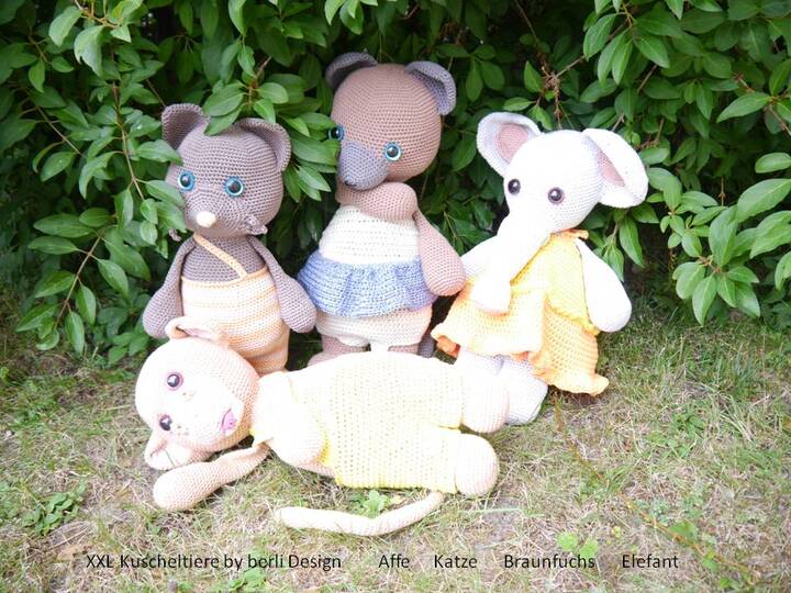 Set XXL Kuscheltiere zum Häkeln