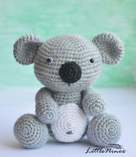 Koala amigurumi crochet pattern. DIY handmade toy.