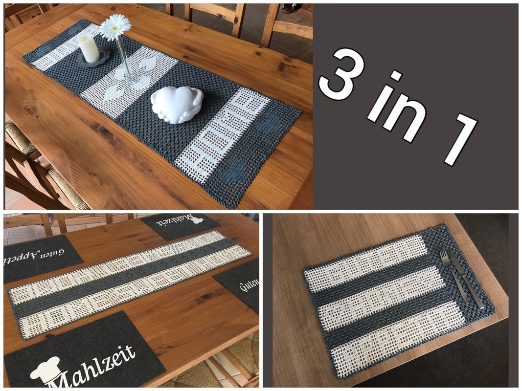 Häkeln / Sparpaket / Home / Tischläufer / Tischband / Platzset