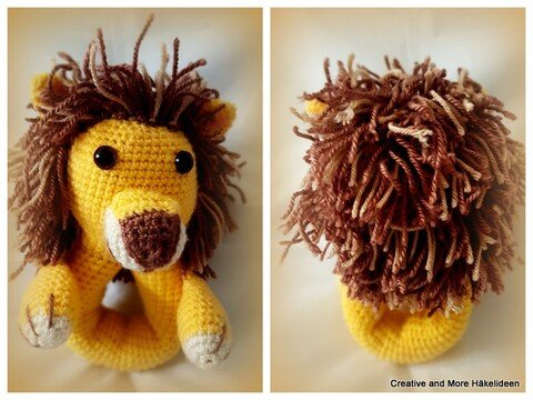 Häkelanleitung Löwen-Rassel (24 cm)