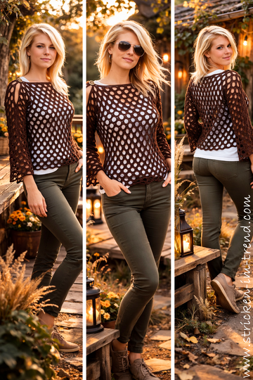 Crochet Pattern Summer Sweater / Pullover | Crochet Top AirStyle #1