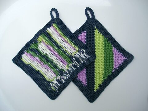 Häkelnaleitung Topflappenset "Lauch"