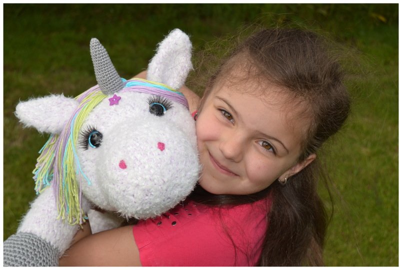 - STELLA - XXL Kuschel-Einhorn häkeln,  flauschiges Einhorn, Plüschtier