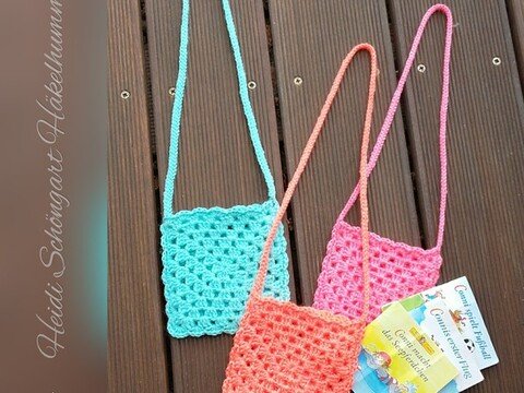 Kindertäschchen für Minibüchlein oder Sonstwas, Gratis-Häkelanleitung