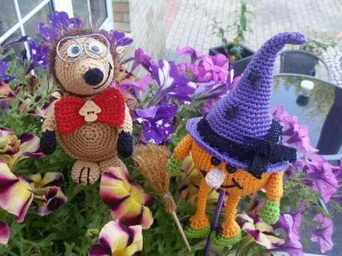 Häkelanleitung SPAR- SET Blumenstecker Herbstzauber