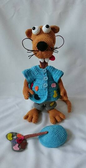 Maler-Outfit, für Seppl das bayrische Wiesel, (ohne Figur) Häkelanleitung