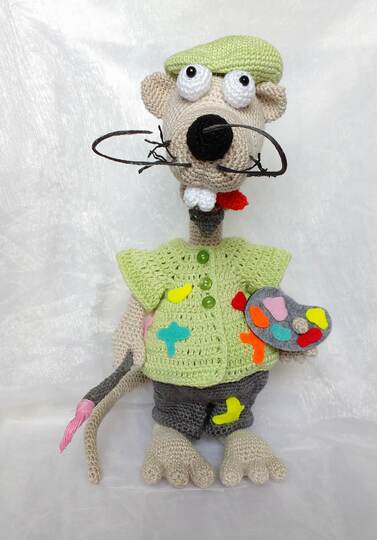 Maler-Outfit, für Seppl das bayrische Wiesel, (ohne Figur) Häkelanleitung