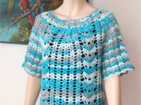 Tunika / Longshirt " Himmelslicht " Größe M / L, L / Xl