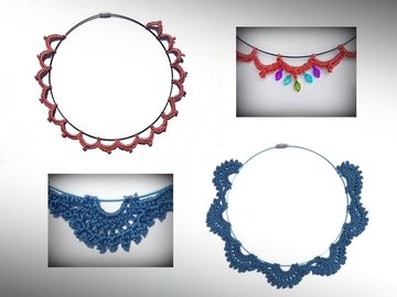 2 Häkelanleitungen Bogen & Spitzen Collier
