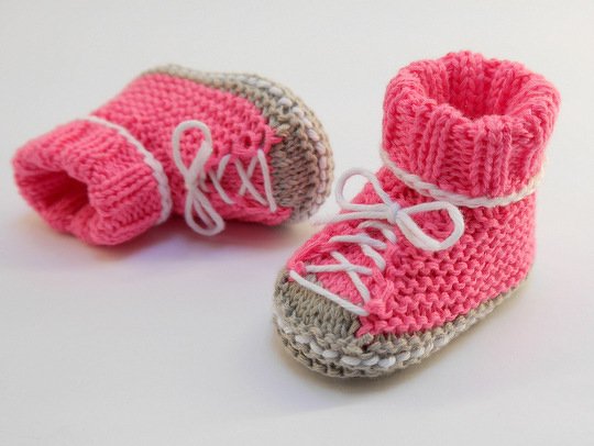 Strickanleitung -  Baby Turnschuhe SNEAKERS - No.174
