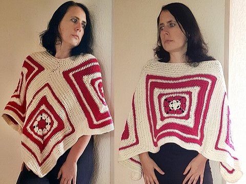 Häkelanleitung Poncho / Einheitsgröße