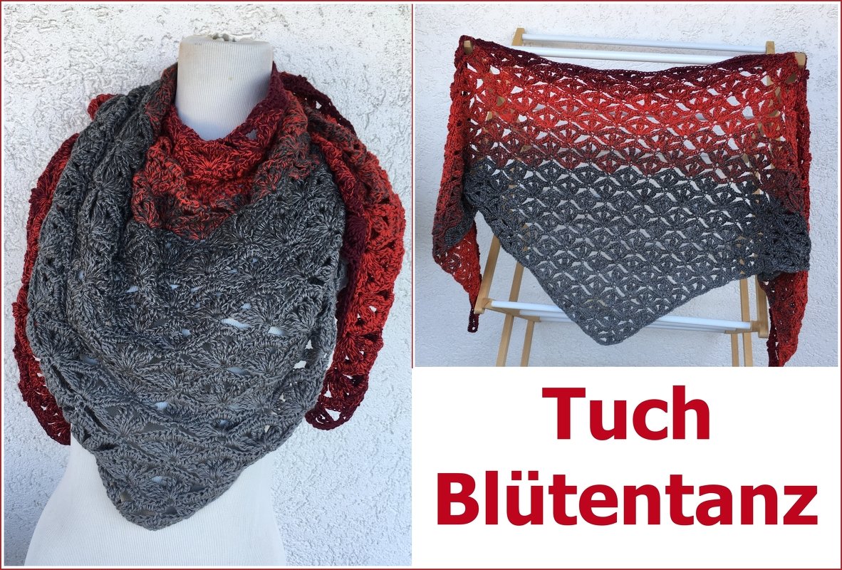 Tuch "Blütentanz" mit 1 Bobbel Woolly Hugs-COTTON häkeln
