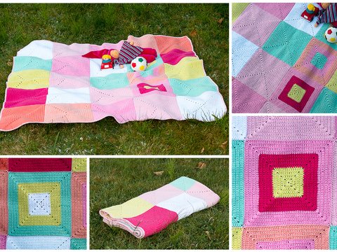 Häkelanleitung für Babydecke für Anfänger aus Granny Squares