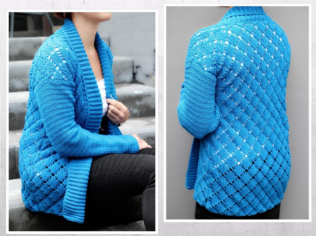 crochet pattern cardigan "Vera", size XS-XXL
