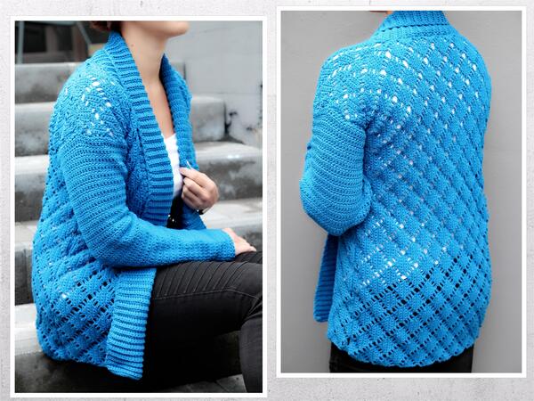 crochet pattern cardigan "Vera", size XS-XXL
