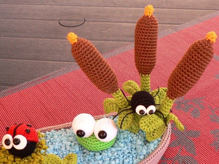 Dekoschale "Am See" -- Tischdekoration häkeln mit Haekelkeks