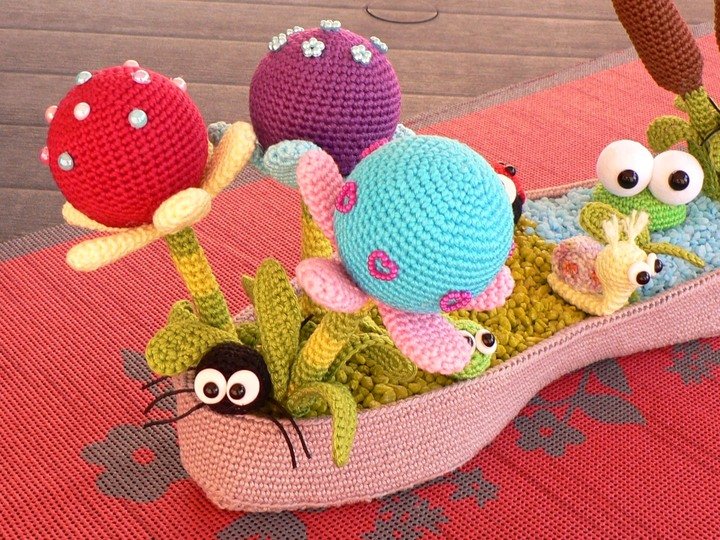 Dekoschale "Am See" -- Tischdekoration häkeln mit Haekelkeks