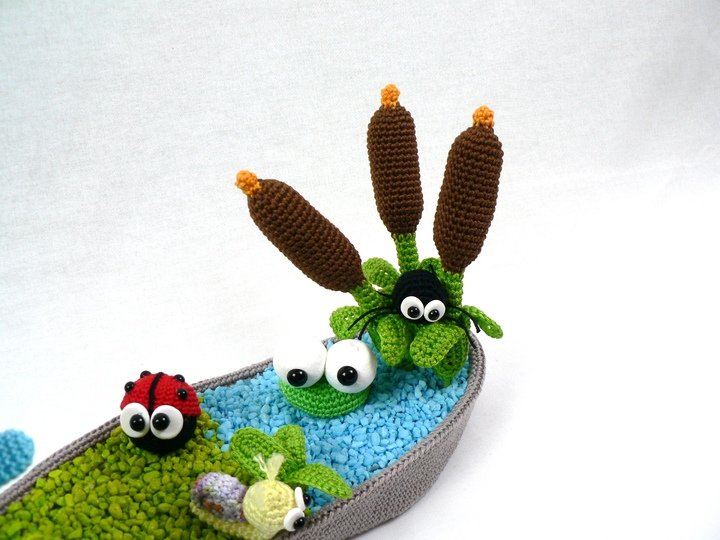 Dekoschale "Am See" -- Tischdekoration häkeln mit Haekelkeks