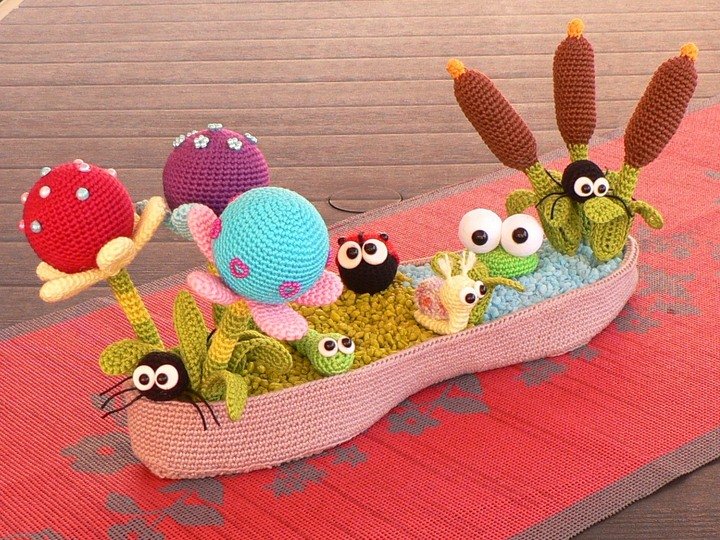 Dekoschale "Am See" -- Tischdekoration häkeln mit Haekelkeks