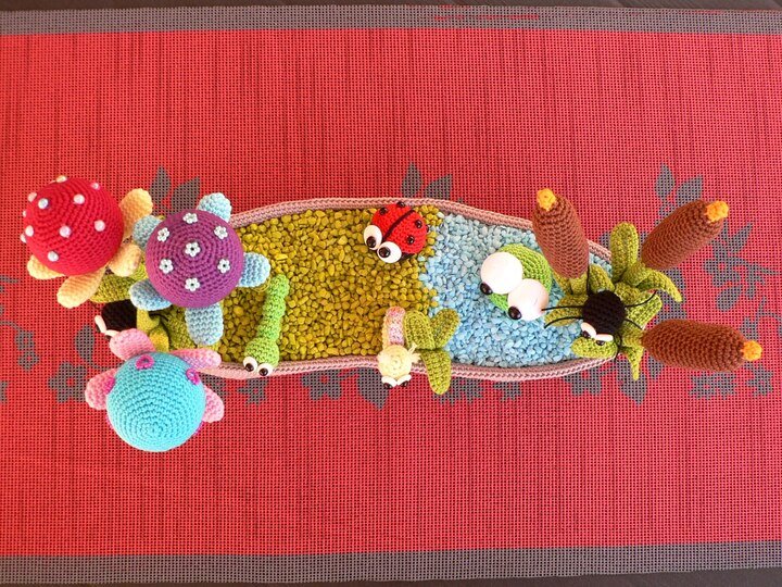 Dekoschale "Am See" -- Tischdekoration häkeln mit Haekelkeks