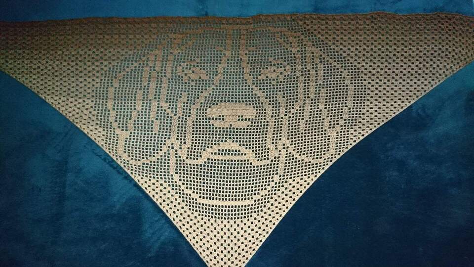 Motivtuch Beagle, Dreieckstuch, Häkelanleitung