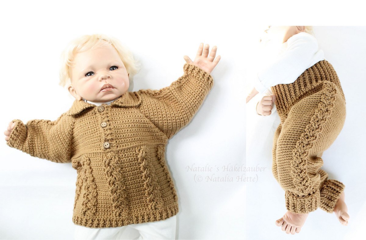 2 in 1 Set : Pullover + Hose "Dörfchen", Gr. 56 bis 116/122