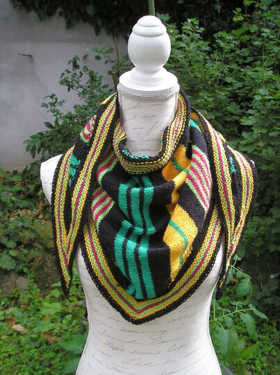 Strickanleitung Dreieckstuch "Streifenparade"