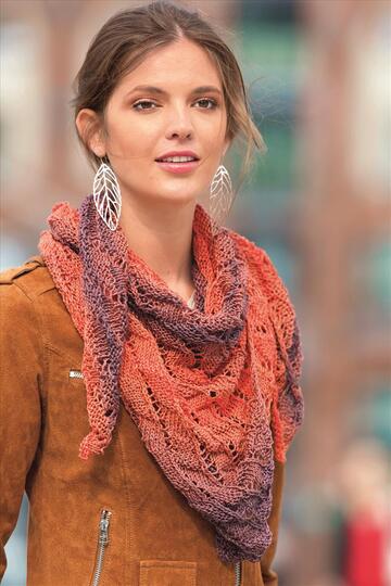 Dreieckstuch in warmen Tönen stricken