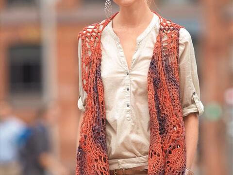 Häkelweste mit Kreismotiven