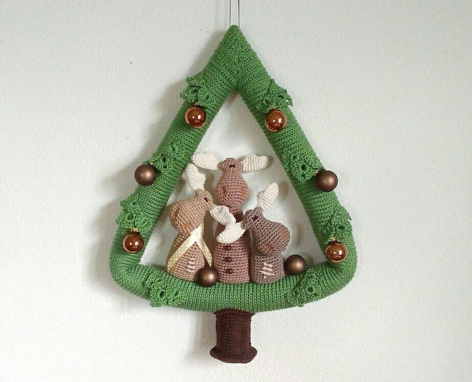 Häkelanleitung *Der etwas andere * Türkranz Elche