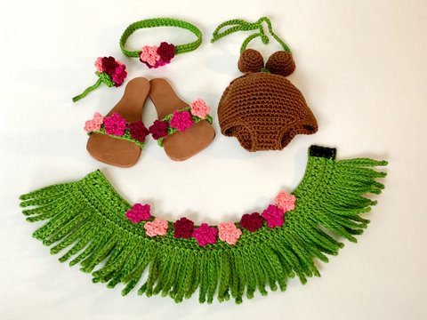 Hawaii-Outfit, für Rösli das bayrische Wiesel, (ohne Figur) Häkelanleitung