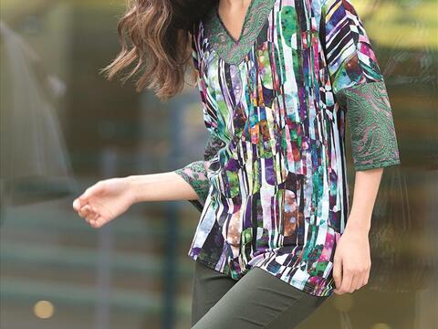 Nähanleitung Gemustertes Shirt aus wunderbar weichem Viskosestoff