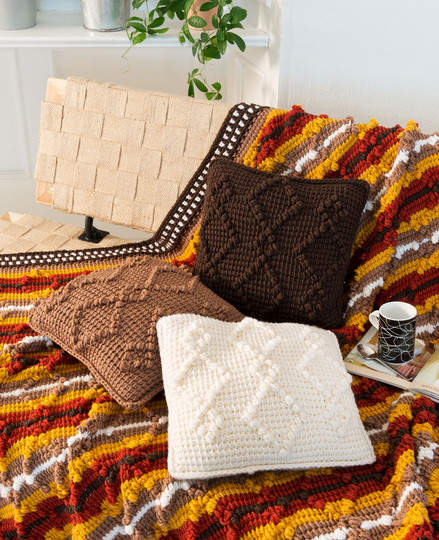 Decke und Kissen tunesisch Häkeln DH 133