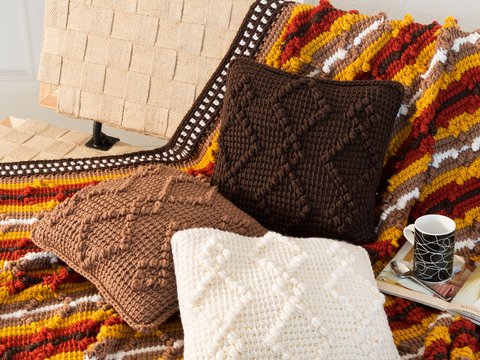 Decke und Kissen tunesisch Häkeln DH 133