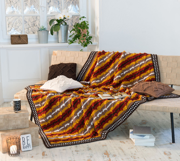 Decke und Kissen tunesisch Häkeln DH 133