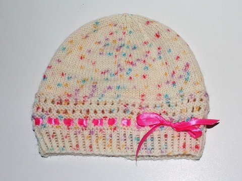 Strickanleitung Baby-Mütze, ca. 5 - 10 Monate aus Wollresten