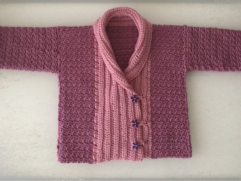 Häkelaleitung Jacke mit Kragen bis 5 Jahren