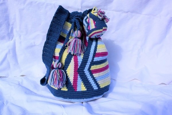 Tapestry Mochila Tasche mit Geldbeutel, gehäkelt