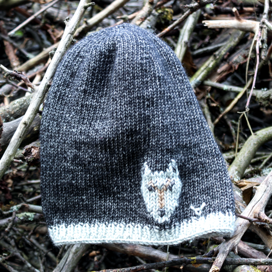 Mütze Wolf Beanie - Strickanleitung, einfach, warm und schnell gestrickt! Größe: Kopfumfang ca. 53 cm