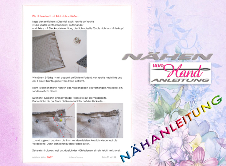 Nähen von Hand - Anleitung: Beanie Mütze (Größen: S, M, L)