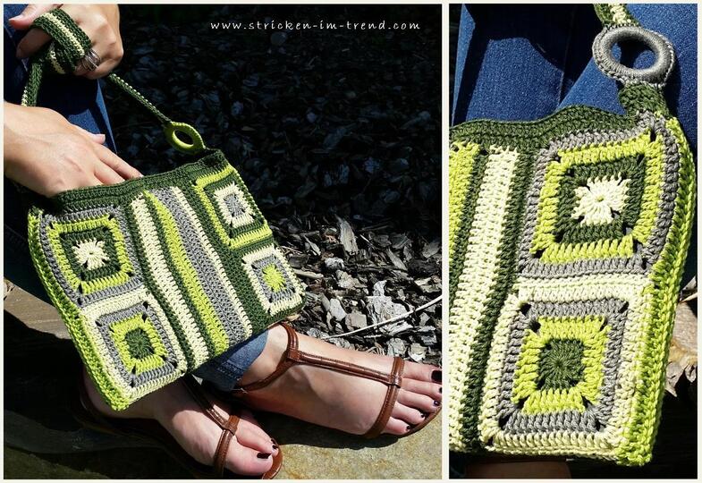 H&auml;kelanleitung f&uuml;r sommerliche H&auml;keltasche in GRANNY-Optik | MARYLAND