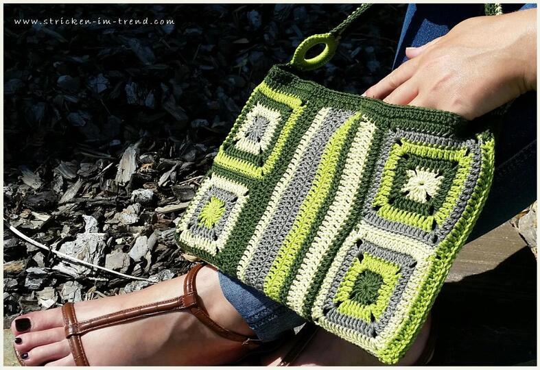 H&auml;kelanleitung f&uuml;r sommerliche H&auml;keltasche in GRANNY-Optik | MARYLAND