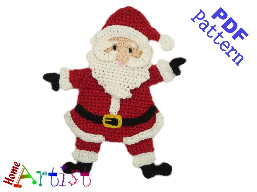 Santa Claus Crochet Applique Pattern - Image 2