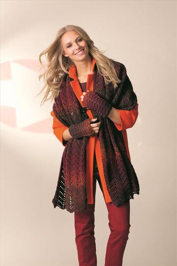 Häkelstola mit Stulpen