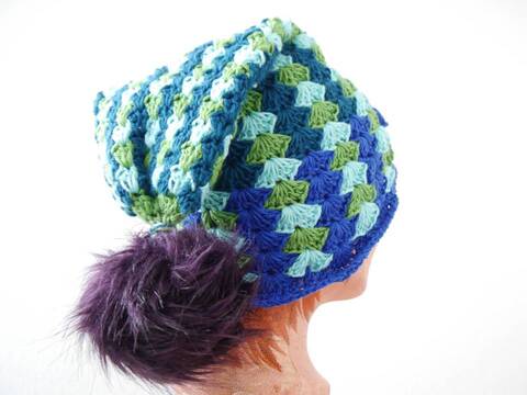 Zipfelmütze gefächerte Streifen zum Häkeln