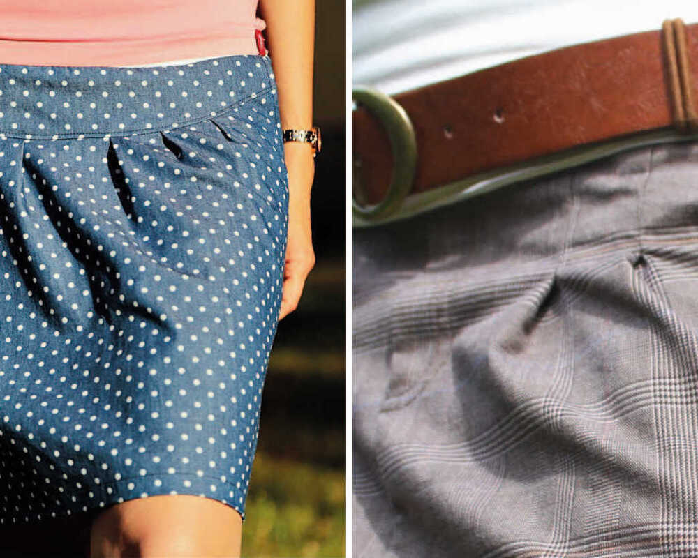 2in1 Chino Minirock + Minirock mit Passe Gr. 34-50