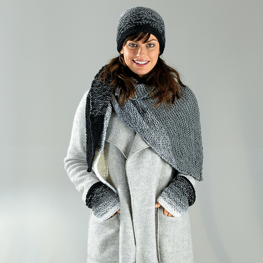 Strickanleitung Dreiecktuch, Mütze und Armstulpen "Rosita" 758096