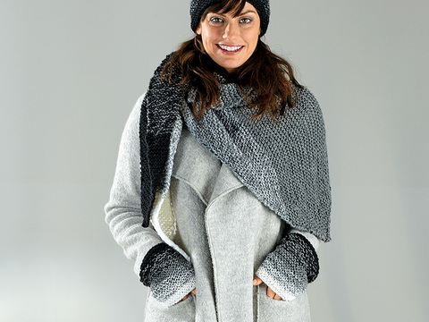 Strickanleitung Dreiecktuch, Mütze und Armstulpen "Rosita" 758096